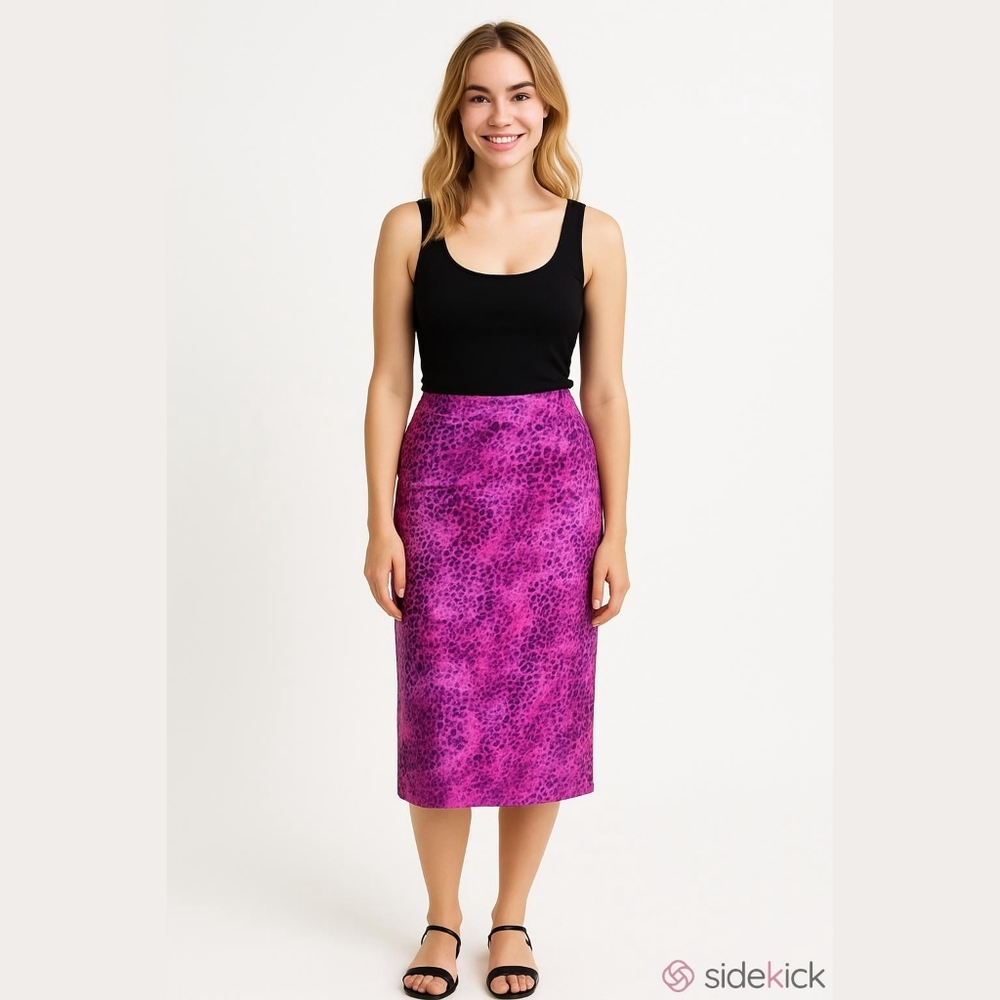 Animal Print Column Maxi Skirt